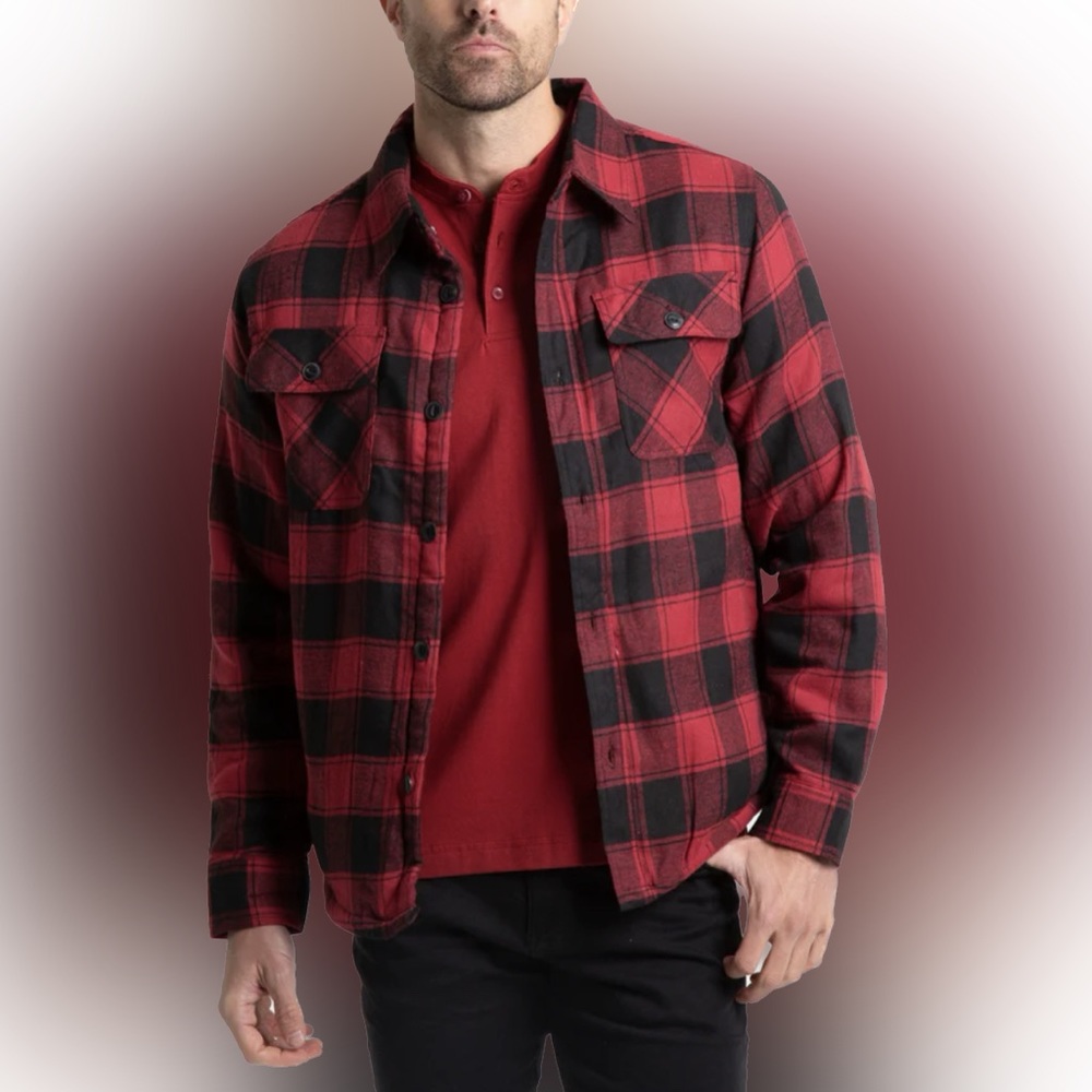 Jachs NY flannel shirt jacket with Sherpa lining